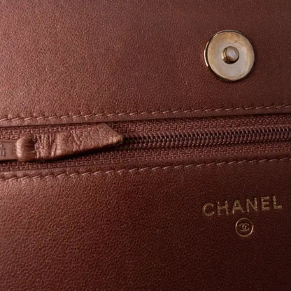 Chanel Quilted Metallic Lambskin Enamel CC Wallet On Chain