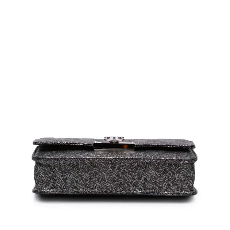 Chanel Quilted Metallic Caviar Golden Class Wallet On Chain