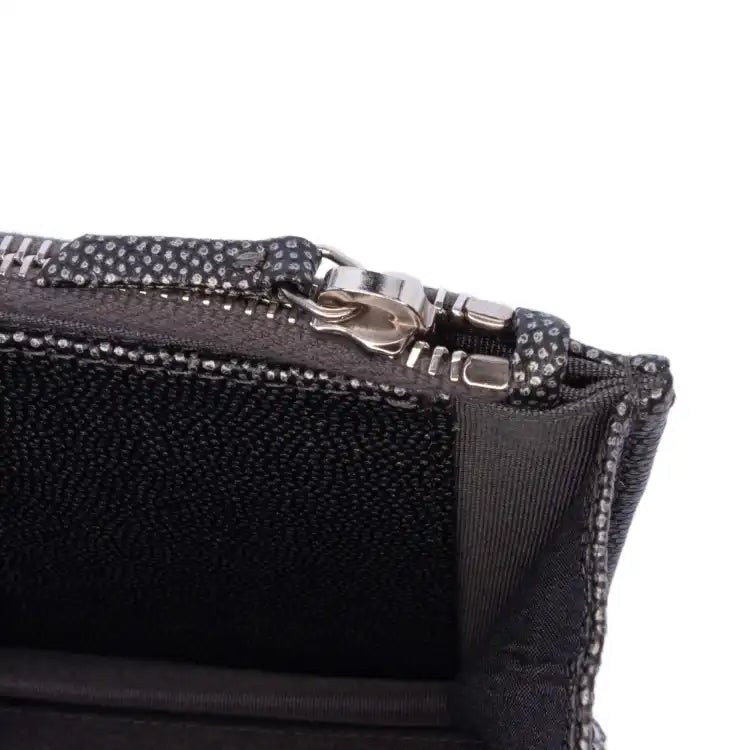 Chanel Quilted Metallic Caviar Golden Class Wallet On Chain