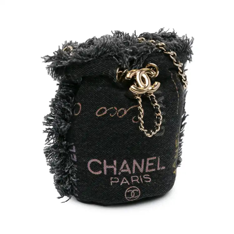 Chanel Mini Denim Mood Bucket with Chain