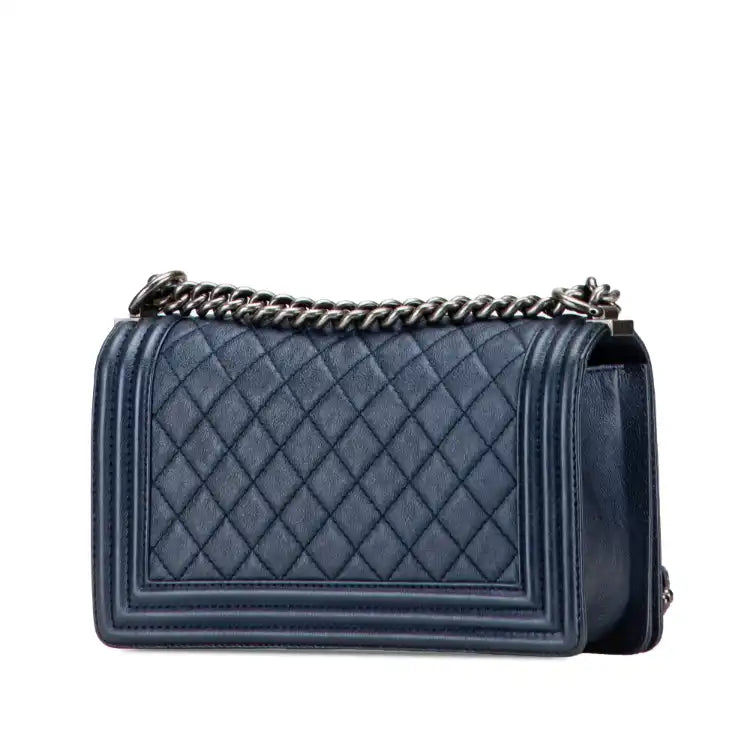 Chanel Old Medium Quilted Lambskin Boy Flap