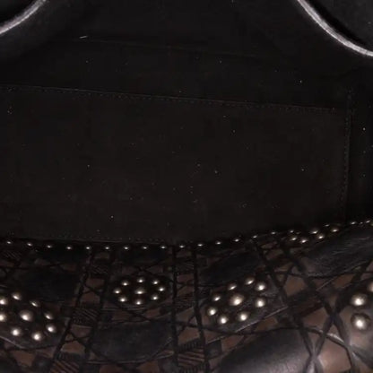 Dior Medium Calfskin Cannage Embossed Flower Studded Supple Lady