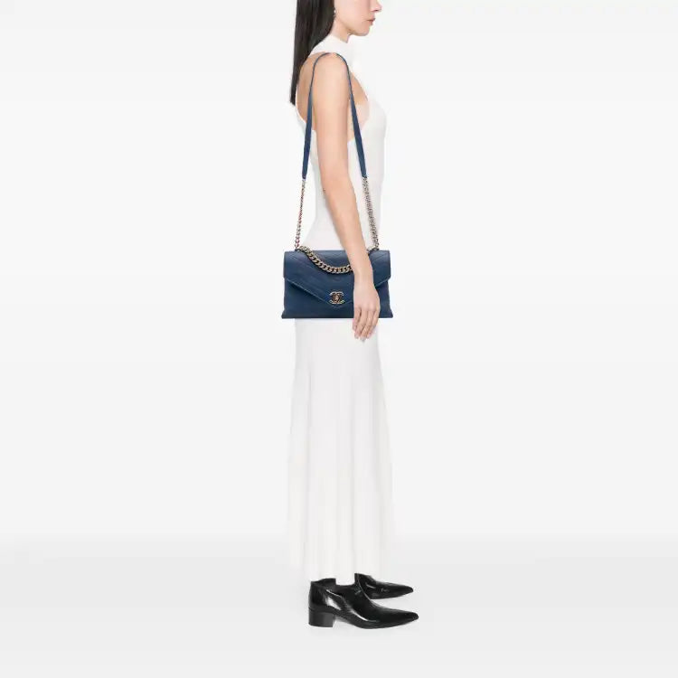 Chanel Medium Calfskin Coco Chevron Envelope Flap