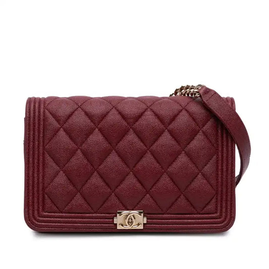 Chanel Quilted Caviar Boy Wallet on Chain