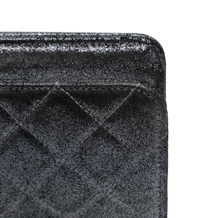 Chanel Quilted Iridescent Lambskin Tartan Button Wallet On Chain