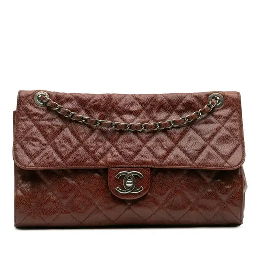 Chanel Jumbo Quilted Glazed Caviar CC Crave Flap