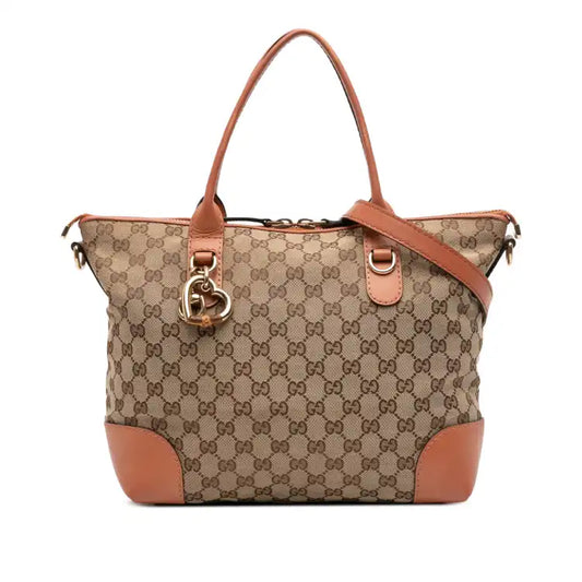 Gucci GG Canvas Heart Bit Satchel