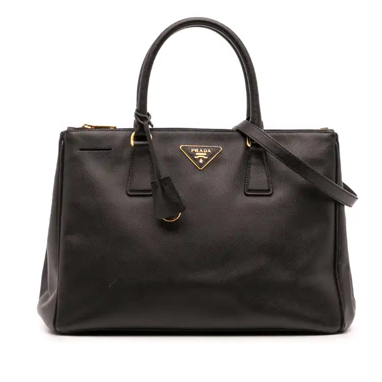 Prada Medium Saffiano Lux Galleria Double Zip Satchel