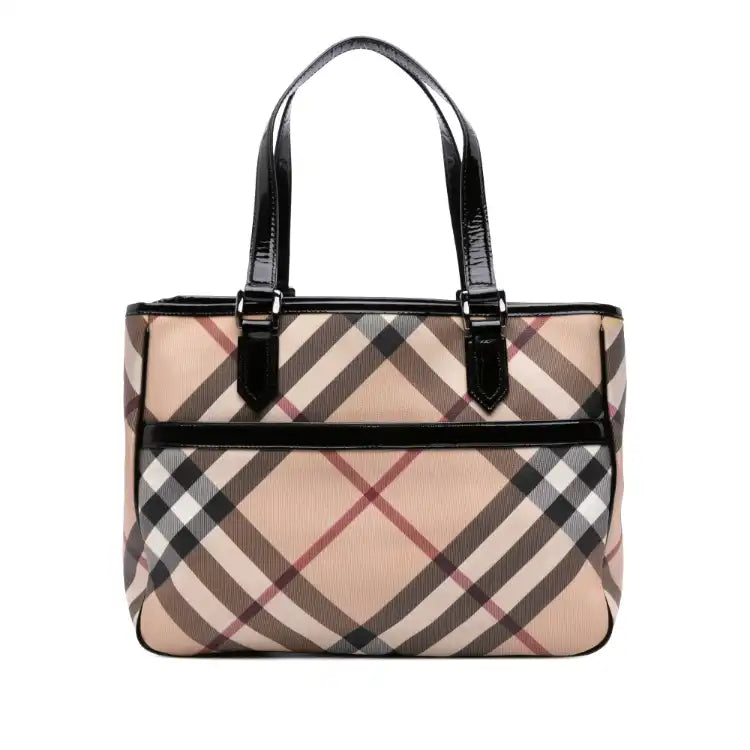 Burberry Supernova Check Coated Canvas Tote