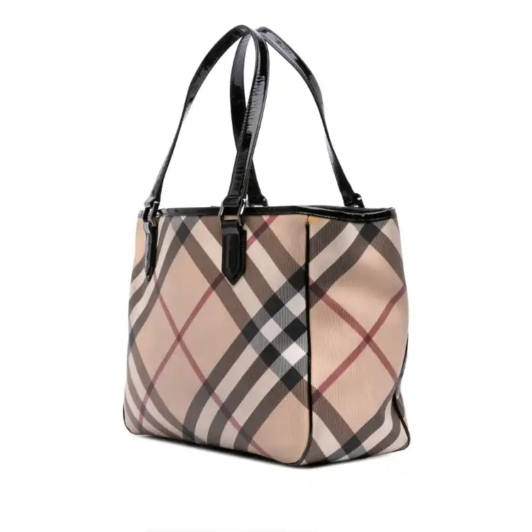 Burberry Supernova Check Coated Canvas Tote