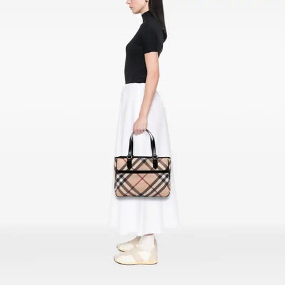 Burberry Supernova Check Coated Canvas Tote