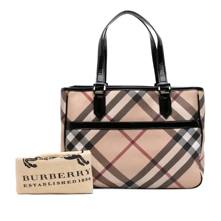Burberry Supernova Check Coated Canvas Tote