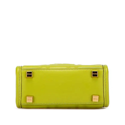 Fendi Mini Zucca Embossed Leather Sunshine Shopper Tote