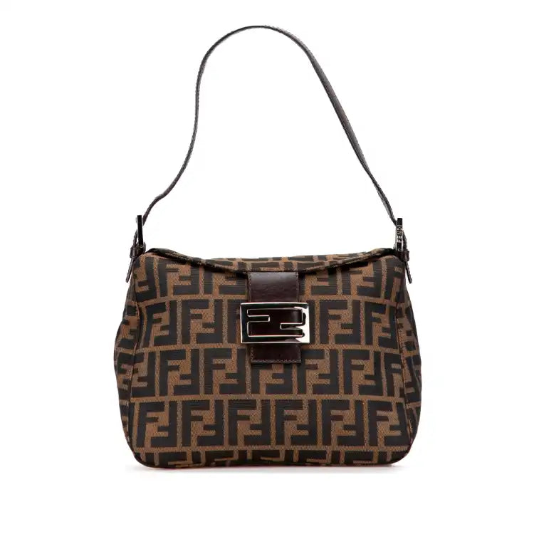 Fendi Zucca Canvas Double Flap Mamma