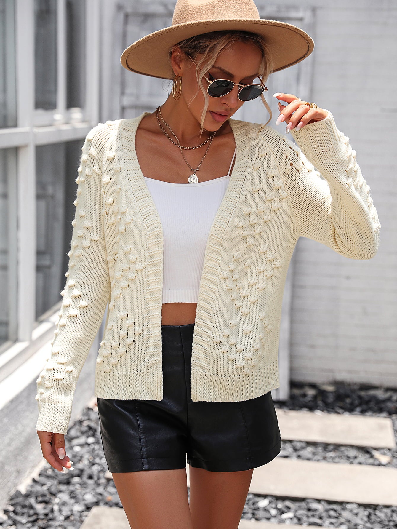 She Wears Glory “Martha” Open Front Ribbed Cardigan - She Wears Glory Beverly Hills