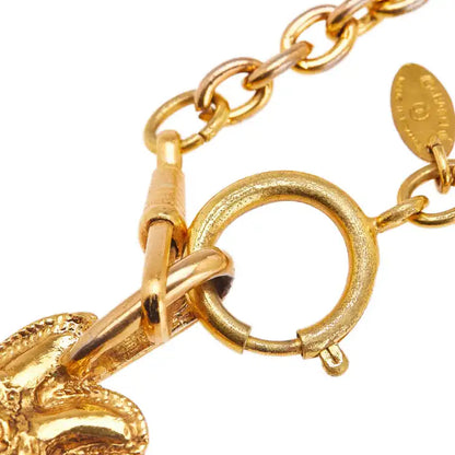 Chanel Gold Plated Leo Lion Sun Medallion Necklace