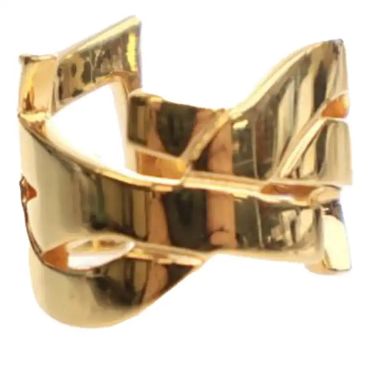 Saint Laurent Gold Plated Monogram Ring