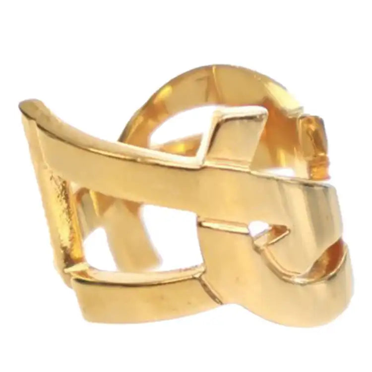 Saint Laurent Gold Plated Monogram Ring