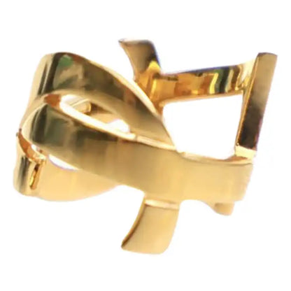 Saint Laurent Gold Plated Monogram Ring