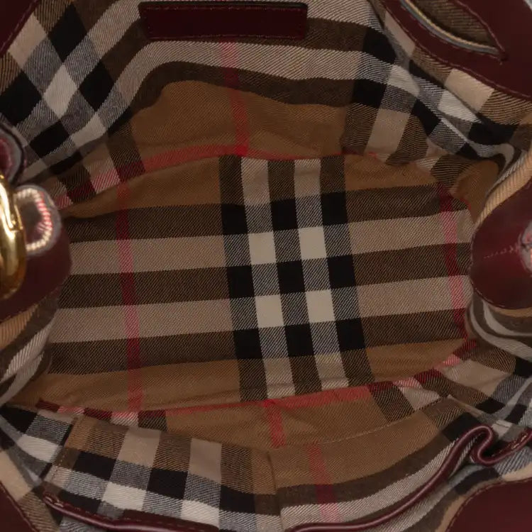 Burberry Nubuck and House Check Canvas Beckett Bucket Bag