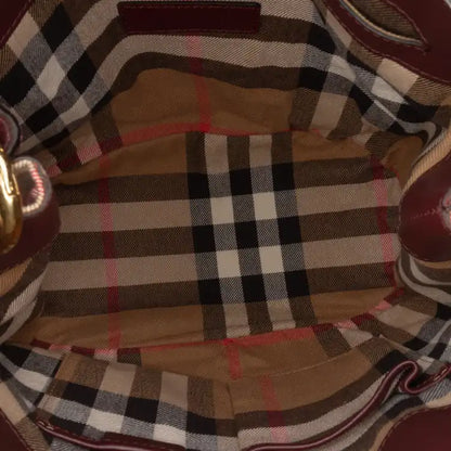 Burberry Nubuck and House Check Canvas Beckett Bucket Bag