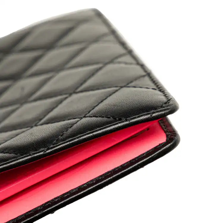 Chanel Quilted Lambskin Cambon Ligne Bifold Wallet