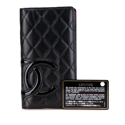 Chanel Quilted Lambskin Cambon Ligne Bifold Wallet