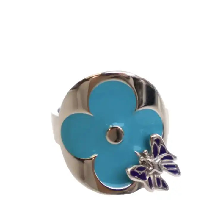 Louis Vuitton Silver Plated Enamel Fairytale Ring