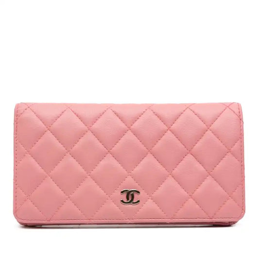 Chanel CC Quilted Lambskin Bifold Long Wallet