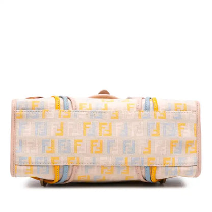 Fendi Multicolor Zucchino Canvas and Leather Charm Flap
