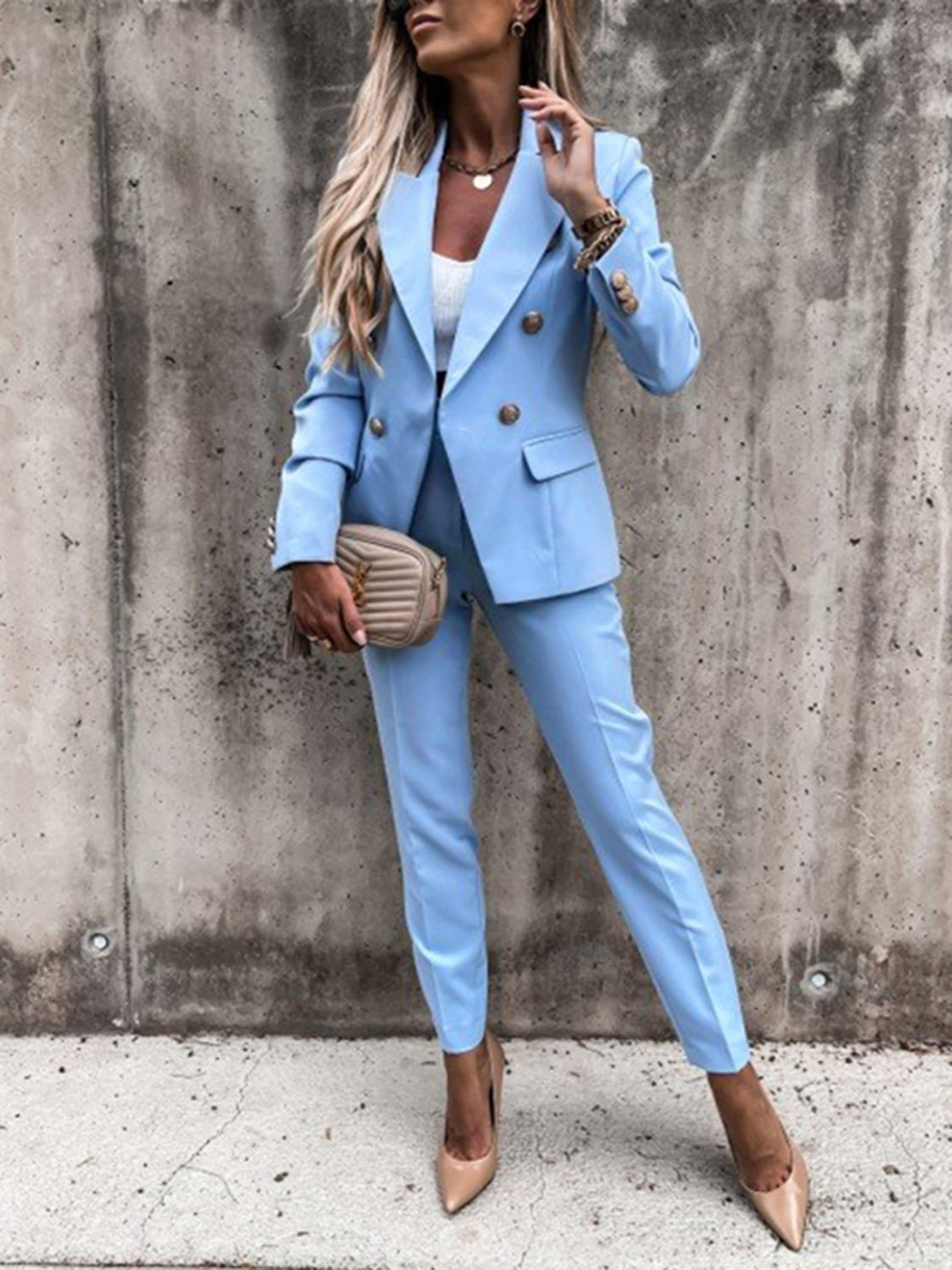She Wears Glory “Governed by Grace” Two-Piece Blazer & Pants Set - She Wears Glory Beverly Hills