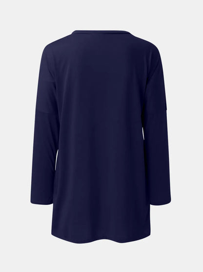 She Wears Glory™ Full Size Round Neck Long Sleeve T-Shirt - She Wears Glory Beverly Hills