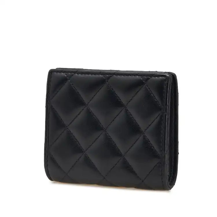 Chanel CC Quilted Lambskin Compact Bifold Wallet
