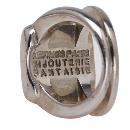 Hermès Silver Plated Bijouterie Fantaisie Corozo Ring