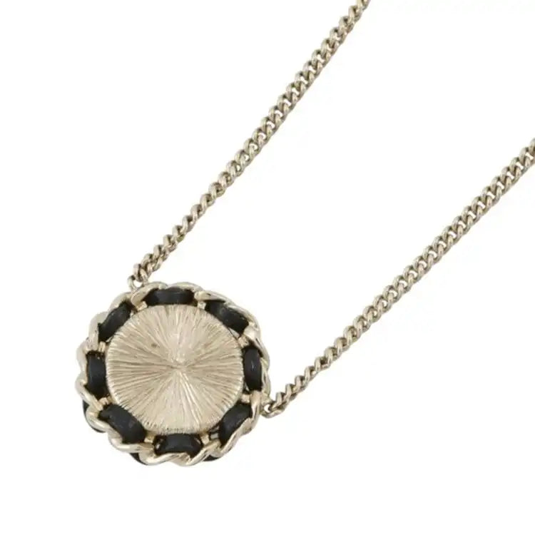 Chanel Gold Plated Faux Pearl CC Rhinestone Pendant Necklace