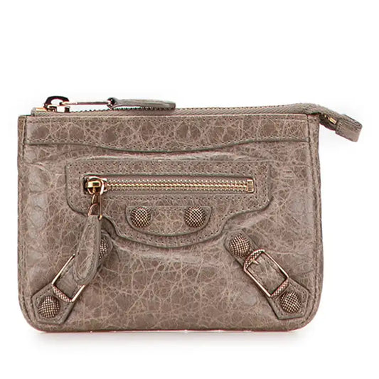 Balenciaga Lambskin Motocross Giant 12 Porte Monnaie Zip Coin Purse