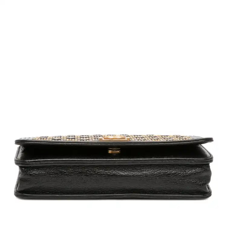 Chanel Studded Grained Calfskin Boy Wallet On Chain