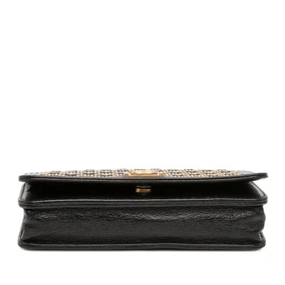 Chanel Studded Grained Calfskin Boy Wallet On Chain