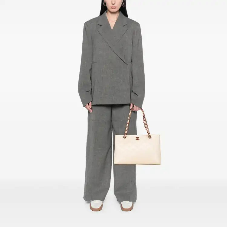 Chanel CC Quilted Caviar Bekko Chain Tote