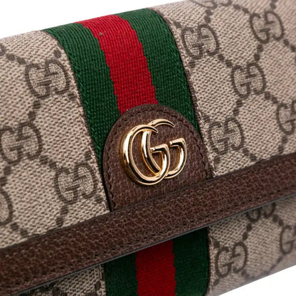 Gucci GG Supreme Web Ophidia Continental Wallet