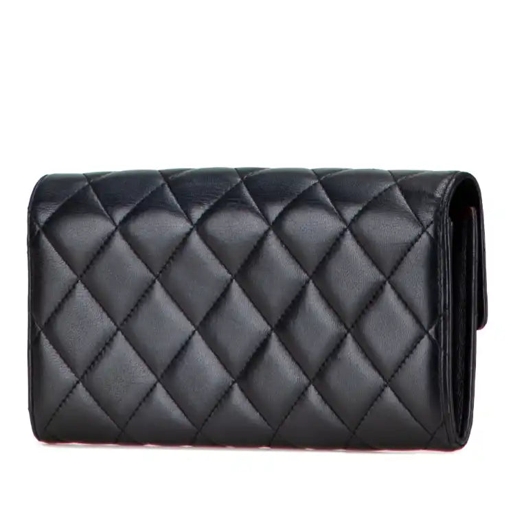 Chanel Quilted Lambskin Flap Long Wallet