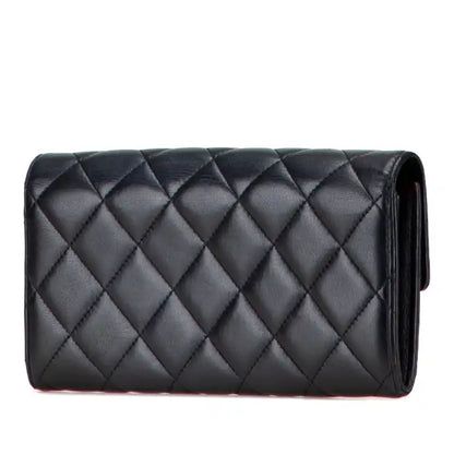 Chanel Quilted Lambskin Flap Long Wallet