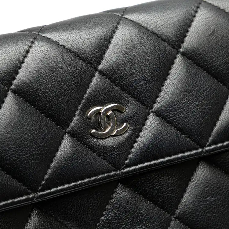 Chanel Quilted Lambskin Flap Long Wallet