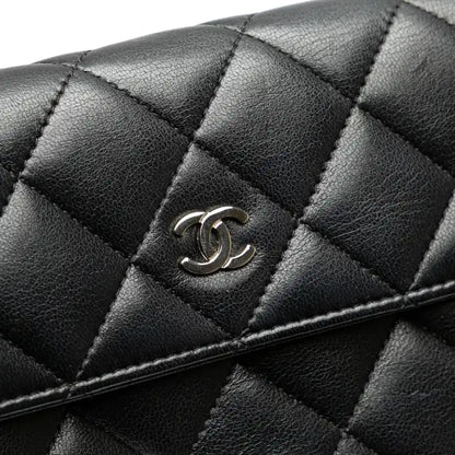 Chanel Quilted Lambskin Flap Long Wallet