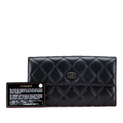 Chanel Quilted Lambskin Flap Long Wallet