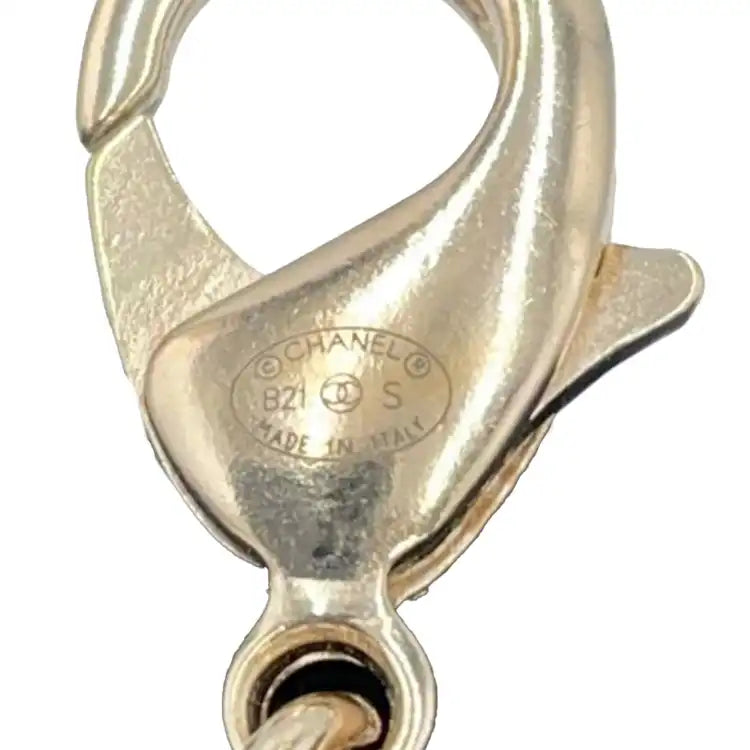 Chanel Gold Plated Chain And Faux Pearl Flap Bag Pendant Necklace