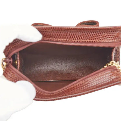 Ferragamo Lizard Embossed Leather Vara Coin Pouch