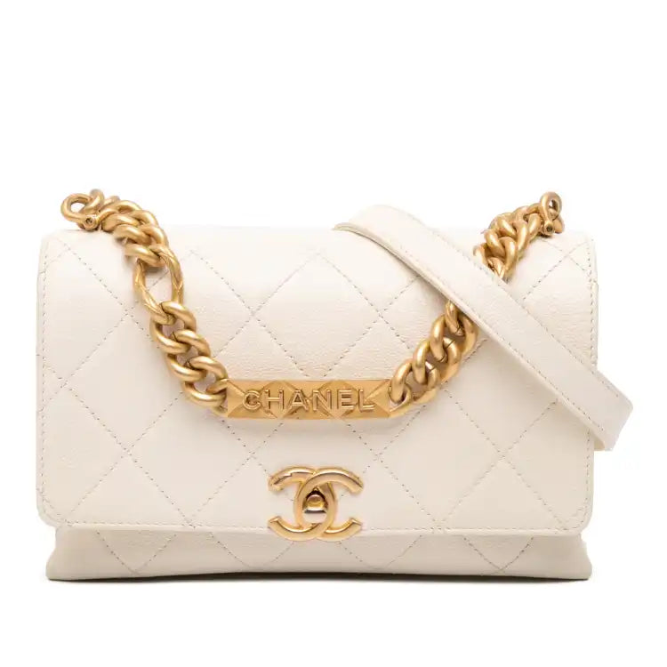 Chanel Mini Quilted Caviar Bracelet On Chain Flap