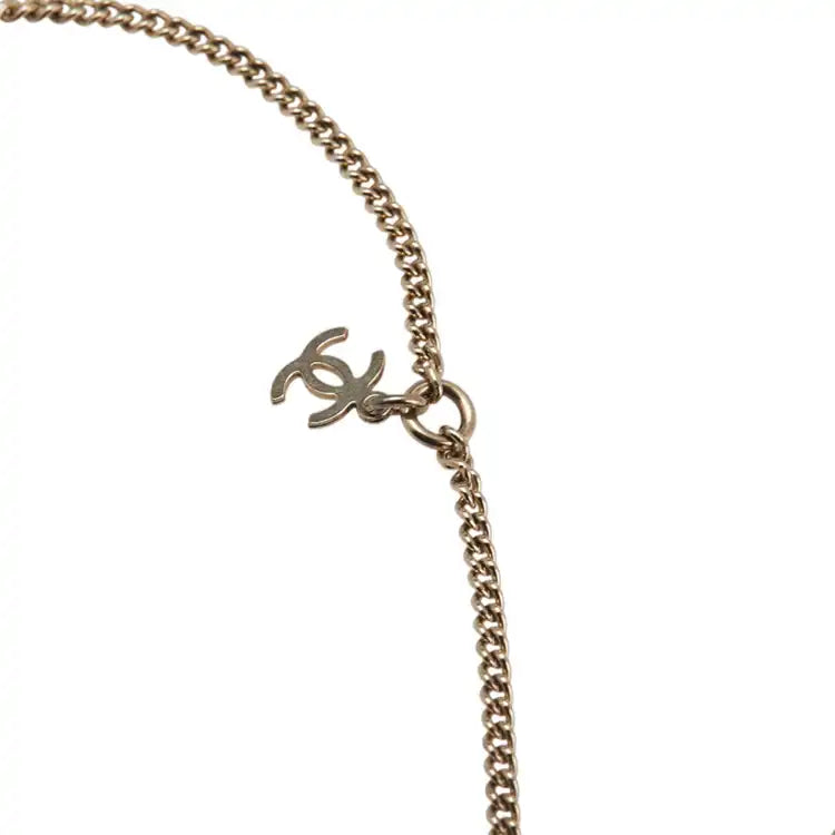 Chanel Gold Plated Resin CC Round Pendant Necklace