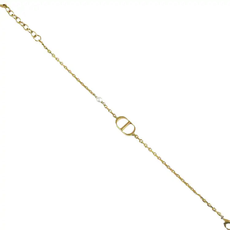 Dior Gold Plated Resin Pearl Petit CD Bracelet
